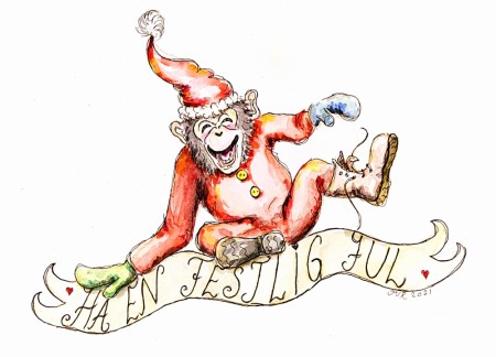 Julekort, juleape